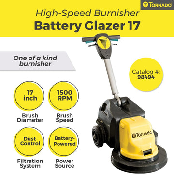 JANILINK Tornado Battery Glazer 17 High-Speed Floor Burnisher 98494